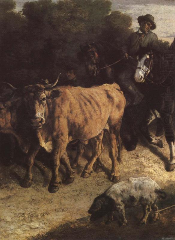 Detail of The Peasant from the market, Gustave Courbet